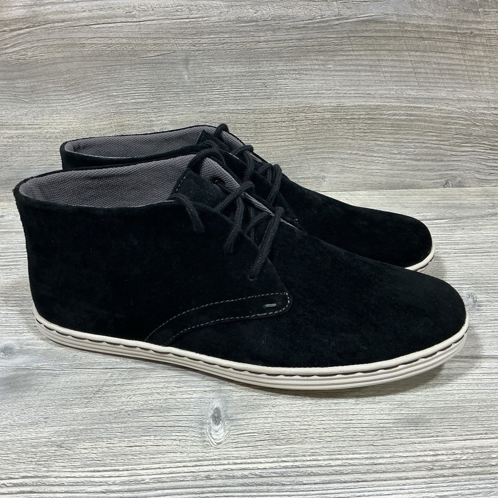 Sebago Barnet Chukka Black Nubuck Boots Black Lace-Up Men's Size 12 M B850072